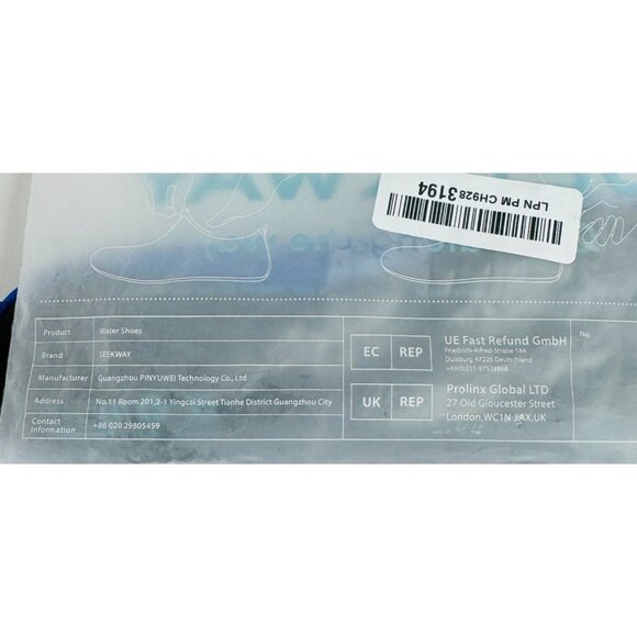 Seekway Water Shoes Mens 10 Blue Mesh Lightweight Slip-On Non-Slip Sole - Picture 4 of 4